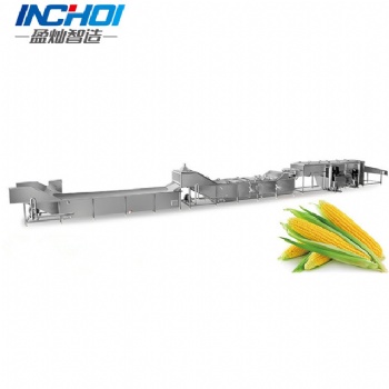 Corn cleaning and blanching line